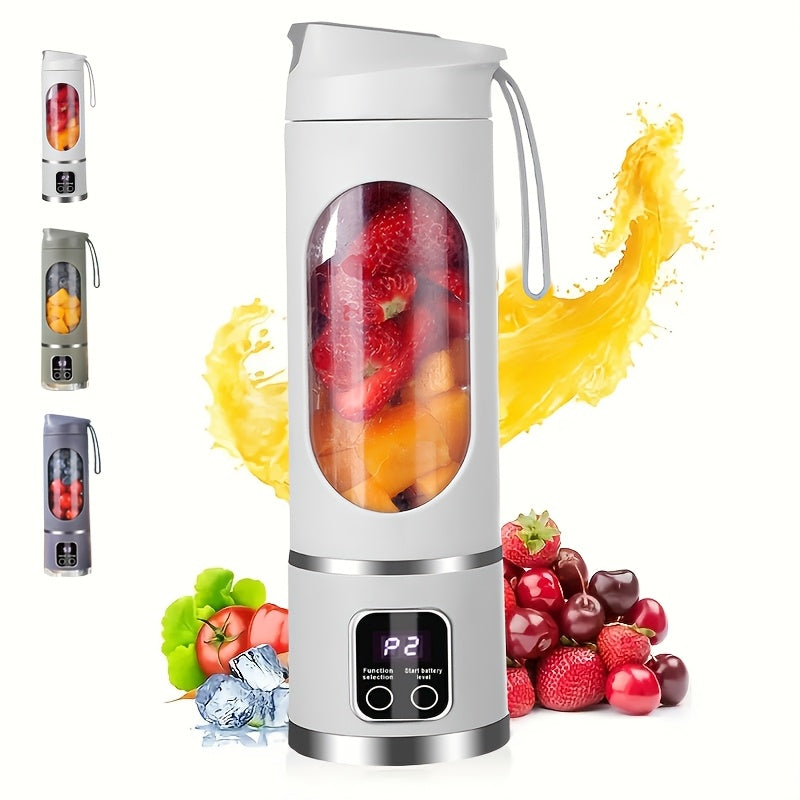 USB Draagbare Blender & Handheld Juicer - 530ML, 12 Messen, Digitaal Display, Multi-Speed | Voor Smoothies, Shakes & Fruitsap