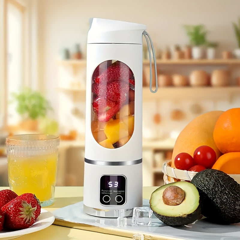 USB Draagbare Blender & Handheld Juicer - 530ML, 12 Messen, Digitaal Display, Multi-Speed | Voor Smoothies, Shakes & Fruitsap