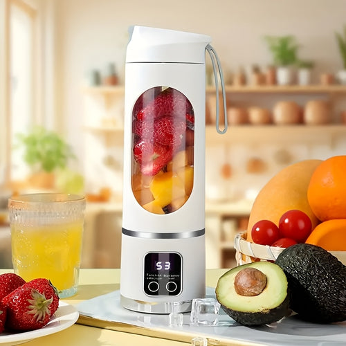 USB Draagbare Blender & Handheld Juicer - 530ML, 12 Messen, Digitaal Display, Multi-Speed | Voor Smoothies, Shakes & Fruitsap