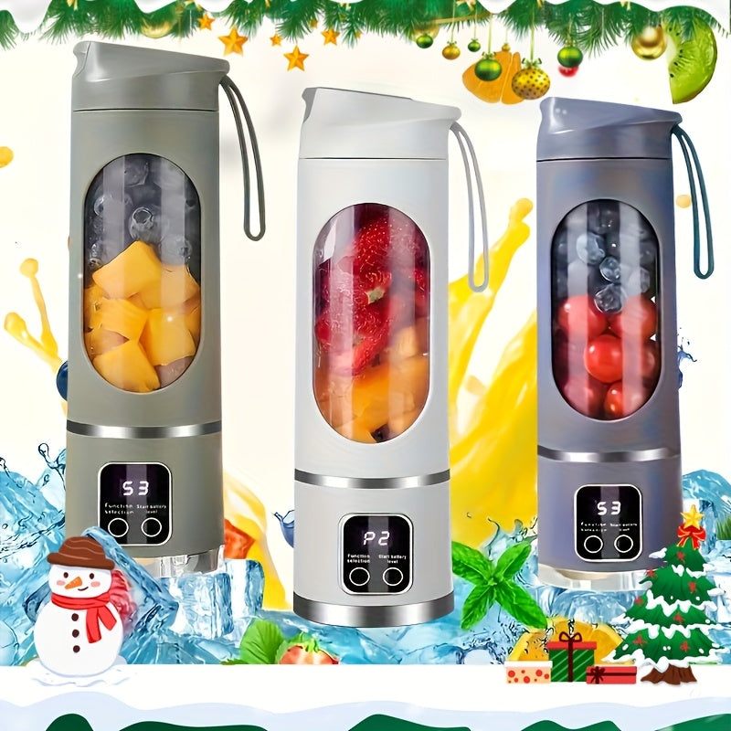 USB Draagbare Blender & Handheld Juicer - 530ML, 12 Messen, Digitaal Display, Multi-Speed | Voor Smoothies, Shakes & Fruitsap