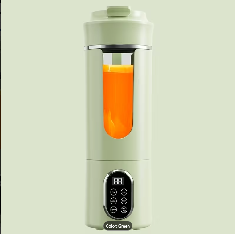 USB Draagbare Blender & Handheld Juicer - 530ML, 12 Messen, Digitaal Display, Multi-Speed | Voor Smoothies, Shakes & Fruitsap