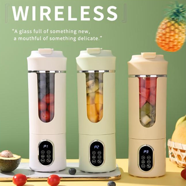 USB Draagbare Blender & Handheld Juicer - 530ML, 12 Messen, Digitaal Display, Multi-Speed | Voor Smoothies, Shakes & Fruitsap