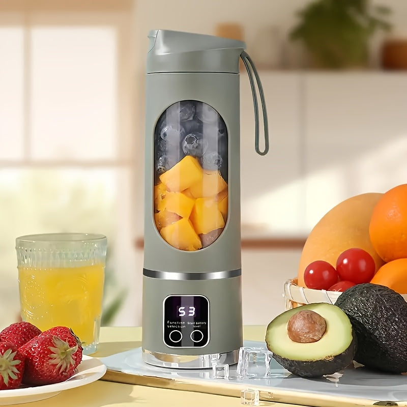 USB Draagbare Blender & Handheld Juicer - 530ML, 12 Messen, Digitaal Display, Multi-Speed | Voor Smoothies, Shakes & Fruitsap