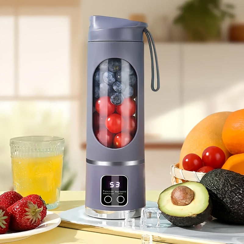 USB Draagbare Blender & Handheld Juicer - 530ML, 12 Messen, Digitaal Display, Multi-Speed | Voor Smoothies, Shakes & Fruitsap