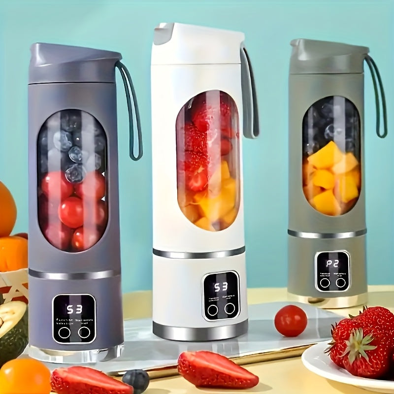 USB Draagbare Blender & Handheld Juicer - 530ML, 12 Messen, Digitaal Display, Multi-Speed | Voor Smoothies, Shakes & Fruitsap